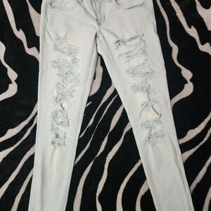 American Eagle Outfitters Light Blue Distressed Skinny Jeans